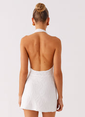 Love Line Halter Mini Dress - White