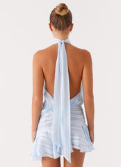 Willow Chiffon Mini Dress - Blue